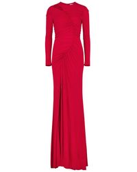 Alexander McQueen - Ruched Cut-out Jersey Gown - Lyst