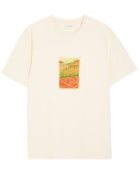 Les Deux - Court Printed Cotton T-Shirt - Lyst