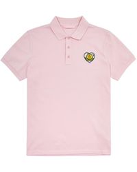 Moncler - Heart Logo Piqué Cotton Polo Shirt - Lyst