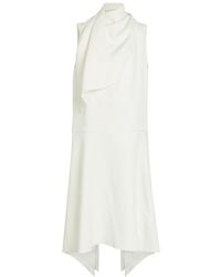 KHAITE - Loell Draped Crepe De Chine Midi Dress - Lyst