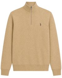 Polo Ralph Lauren - Half-Zip Logo-Embroidered Jersey Sweatshirt - Lyst