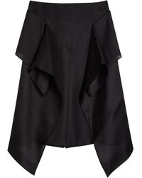 KHAITE - Nina Draped Silk-Organza Midi Skirt - Lyst