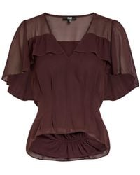 PAIGE - Willa Ruffled Silk Blouse - Lyst
