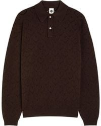 vowels - Pointelle-Knit Wool Polo Jumper - Lyst