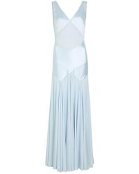 Self-Portrait - Panelled Satin And Stretch-Jersey Maxi Dress - Lyst