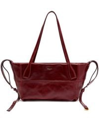 Balmain - Track Zip Small Glossed Leather Tote Bag - Lyst