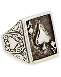 Clocks and Colours - Aces High Engraved Sterling Ring - Lyst