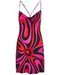 PUCCI - Printed Satin-Jersey Mini Dress - Lyst