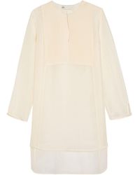 Tory Burch - Pintucked Linen And Silk-Blend Tunic - Lyst