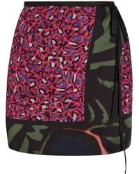 Dries Van Noten - Gabrinas Printed Satin Mini Wrap Skirt - Lyst