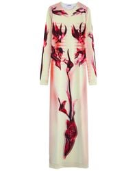 Jean Paul Gaultier - Printed Stretch-Tulle Maxi Dress - Lyst