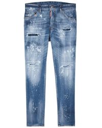 DSquared² - Skater Paint-splatter Skinny Jeans - Lyst