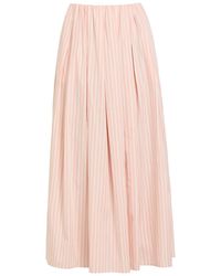 Faithfull the Brand - Astrid Striped Cotton-Poplin Midi Skirt - Lyst