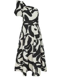 Rebecca Vallance - Pompidou Printed Taffeta Midi Dress - Lyst