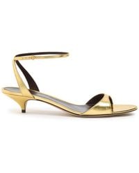 The Row - Vika Ankle Strap 35 Metallic Leather Sandals - Lyst