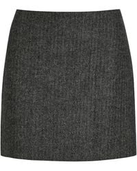 Blazé Milano - Coci Herringbone Wool-Blend Mini Skirt - Lyst