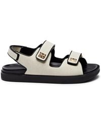 Givenchy - Canvas Sandals With Logo, - Lyst