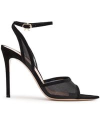 Gianvito Rossi - Dorotea 105 Mesh And Suede Sandals - Lyst