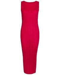 Pleats Please Issey Miyake - Pleated Woven Midi Dress - Lyst