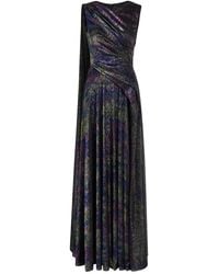 Talbot Runhof - Scarf-Effect Metallic-Weave Gown - Lyst