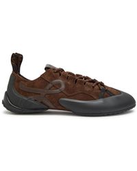 Loewe - Grip Panelled Suede Sneakers - Lyst