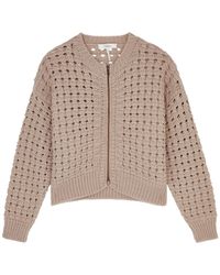 FRAME - Open-knit Wool Cardigan - Lyst