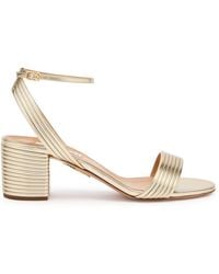 Aquazzura - Sundance 50 Metallic Leather Sandals - Lyst
