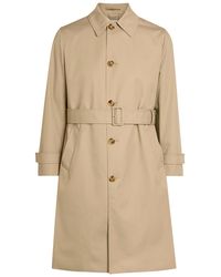 Lardini - Belted Woven Trench Coat - Lyst