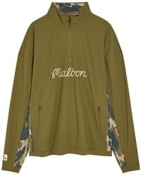 Malbon - Tour Divot Logo Camouflage Half-Zip Stretch-Jersey Jacket - Lyst
