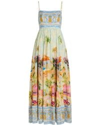 FARM Rio - Aracati Printed Cotton-Blend Maxi Dress - Lyst