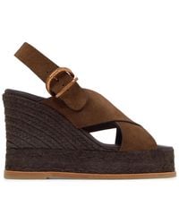 Castañer - Betina Suede Wedge Sandals - Lyst