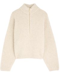 Clea - Boyd Half-Zip Wool-Blend Jumper - Lyst