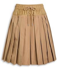 Moncler - Pleated Woven Mini Skirt - Lyst