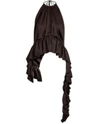 LIBEROWE - Tamara Pleated Asymmetric Satin Top - Lyst