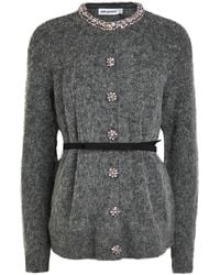 Self-Portrait - Crystal-Embellished Knit Cardigan - Lyst