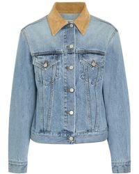 Rohe - Suede Collar Denim Jacket - Lyst