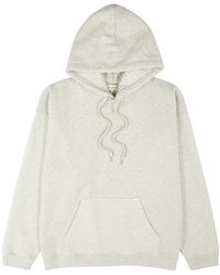 Second/Layer Light Gray Mélange Hooded Cotton Sweatshirt