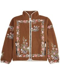 Advisory Board Crystals - Floral-embroidered Fleece Jacket - Lyst