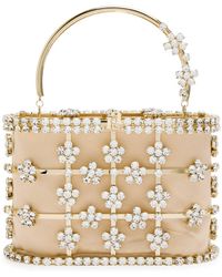 Rosantica - Holli Anice Crystal-Embellished Metal Top Handle Bag - Lyst