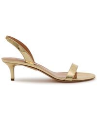 Aquazzura - So Nude 50 Metallic Leather Sandals - Lyst