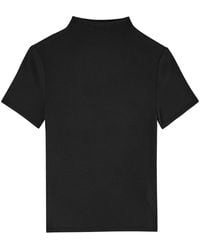 PAIGE - Blanche Ribbed Stretch-Jersey T-Shirt - Lyst