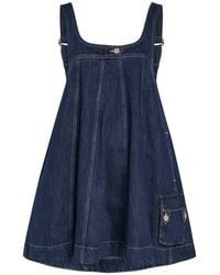 Damson Madder - Immy Panelled Denim Mini Dress - Lyst