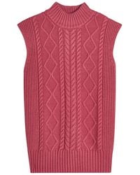 Varley - Joilette Roll-Neck Cable-Knit Vest - Lyst