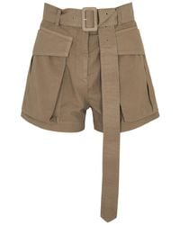 Dries Van Noten - Peza Belted Cotton Shorts - Lyst