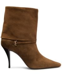Saint Laurent - Niki 90 Suede Ankle Boot - Lyst