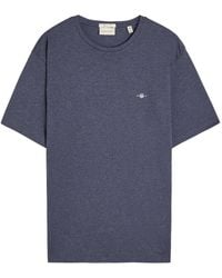 GANT - Logo-Embroidered Cotton T-Shirt - Lyst