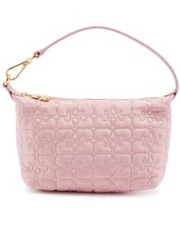 Ganni - Butterfly Small Quilted Satin Top Handle Bag - Lyst