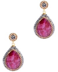 SORU - Ruby Embellished Drop Earrings - Lyst