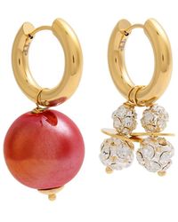 Timeless Pearly - Mismatched 24Kt-Plated Hoop Earrings - Lyst