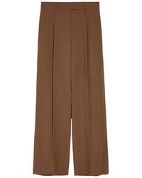 Brunello Cucinelli - Tailored Wide-Leg Wool-Blend Trousers - Lyst